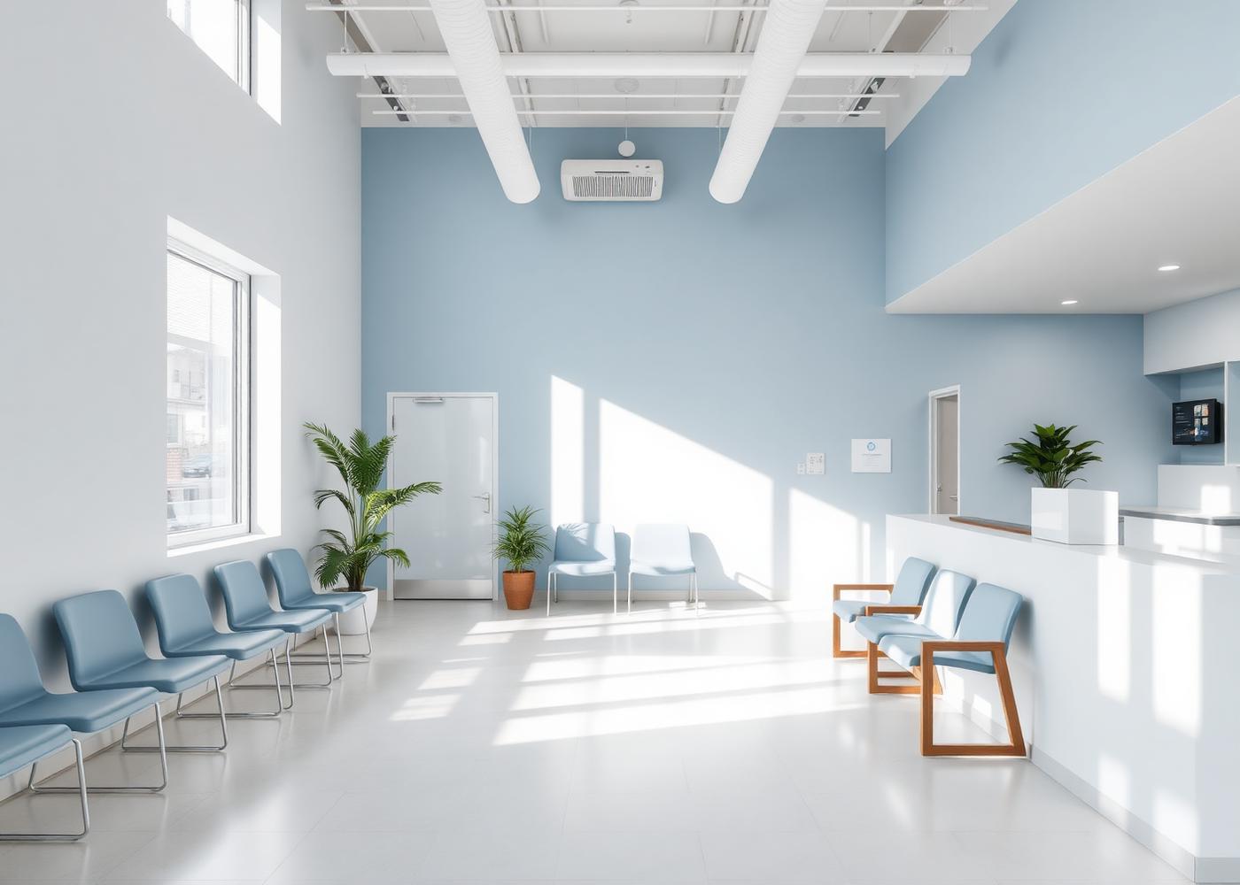 Recepción luminosa de la Clínica Familiar Amanecer en San Antonio
